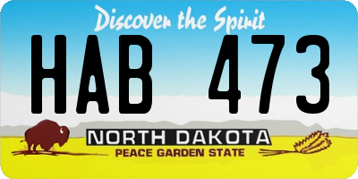 ND license plate HAB473