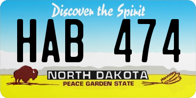 ND license plate HAB474