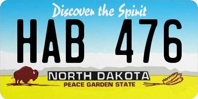 ND license plate HAB476