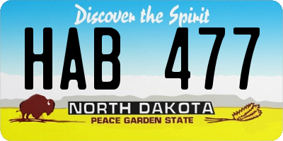 ND license plate HAB477