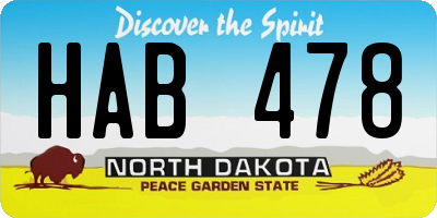 ND license plate HAB478