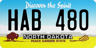 ND license plate HAB480