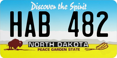 ND license plate HAB482