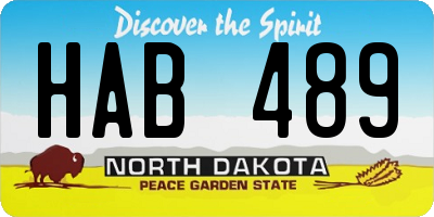 ND license plate HAB489
