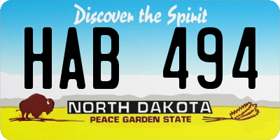 ND license plate HAB494