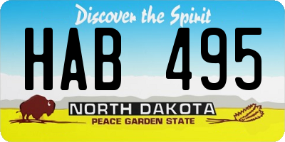 ND license plate HAB495