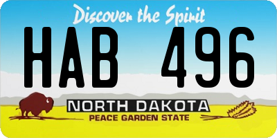 ND license plate HAB496