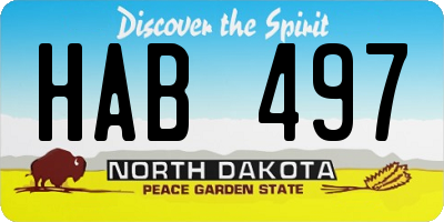 ND license plate HAB497