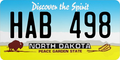 ND license plate HAB498