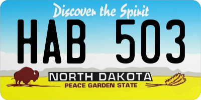 ND license plate HAB503