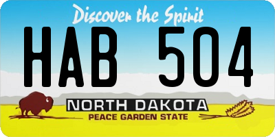 ND license plate HAB504