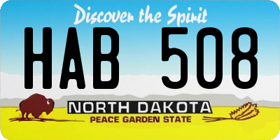ND license plate HAB508