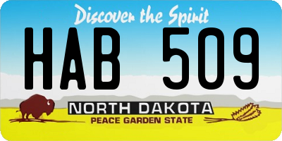 ND license plate HAB509