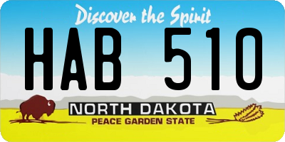 ND license plate HAB510