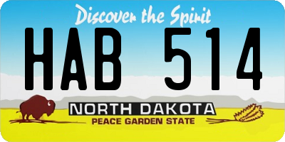 ND license plate HAB514