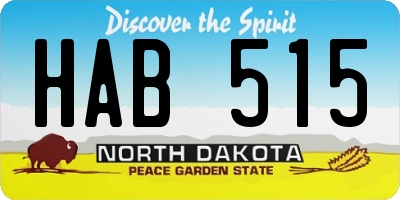 ND license plate HAB515