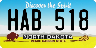 ND license plate HAB518