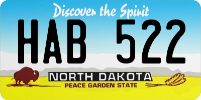 ND license plate HAB522