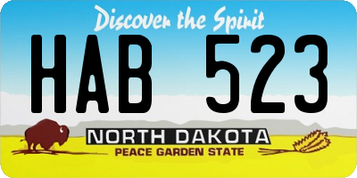 ND license plate HAB523