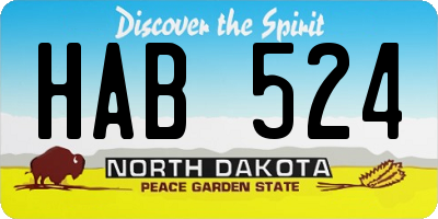 ND license plate HAB524