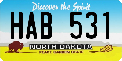 ND license plate HAB531