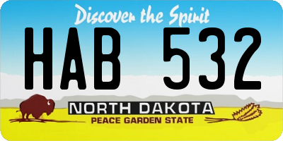 ND license plate HAB532