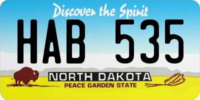 ND license plate HAB535