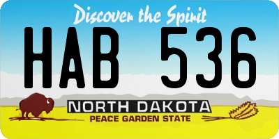 ND license plate HAB536