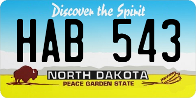 ND license plate HAB543