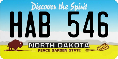 ND license plate HAB546