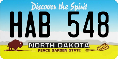 ND license plate HAB548