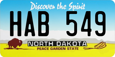 ND license plate HAB549