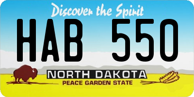 ND license plate HAB550