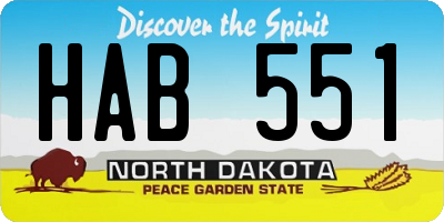 ND license plate HAB551