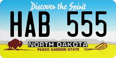 ND license plate HAB555