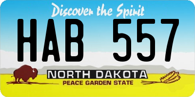 ND license plate HAB557