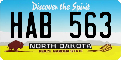 ND license plate HAB563