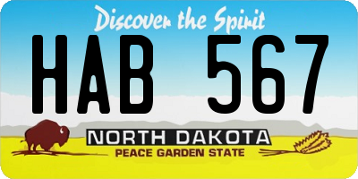 ND license plate HAB567