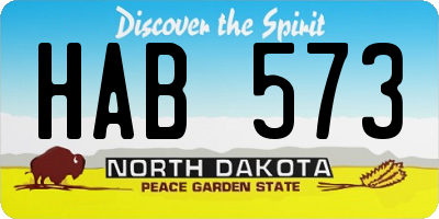 ND license plate HAB573