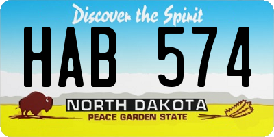 ND license plate HAB574