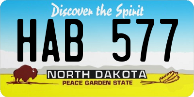 ND license plate HAB577