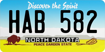 ND license plate HAB582