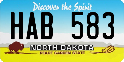 ND license plate HAB583