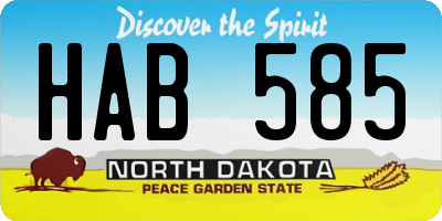 ND license plate HAB585