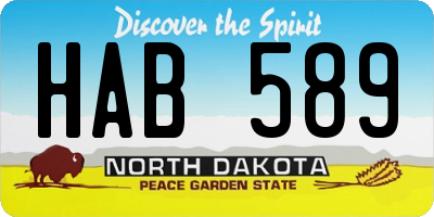ND license plate HAB589