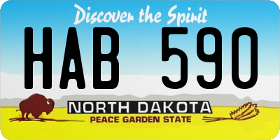 ND license plate HAB590