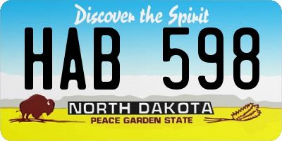 ND license plate HAB598