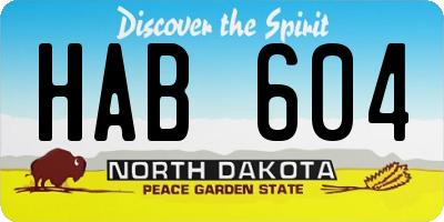 ND license plate HAB604