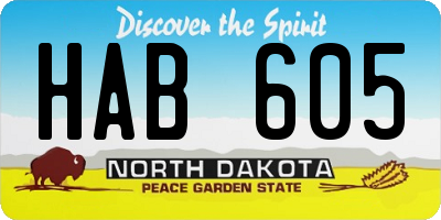 ND license plate HAB605
