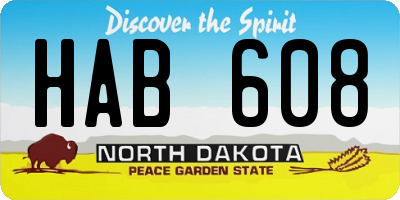 ND license plate HAB608